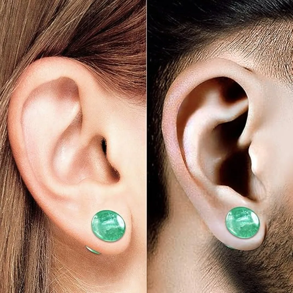 Grüne Kristall-Ohrstöpsel, Tunnel, Ohrringe, transparenter Naturstein, Sattel, doppelt ausgestellter Körperpiercing-Schmuck, 20 mm – Detail 6