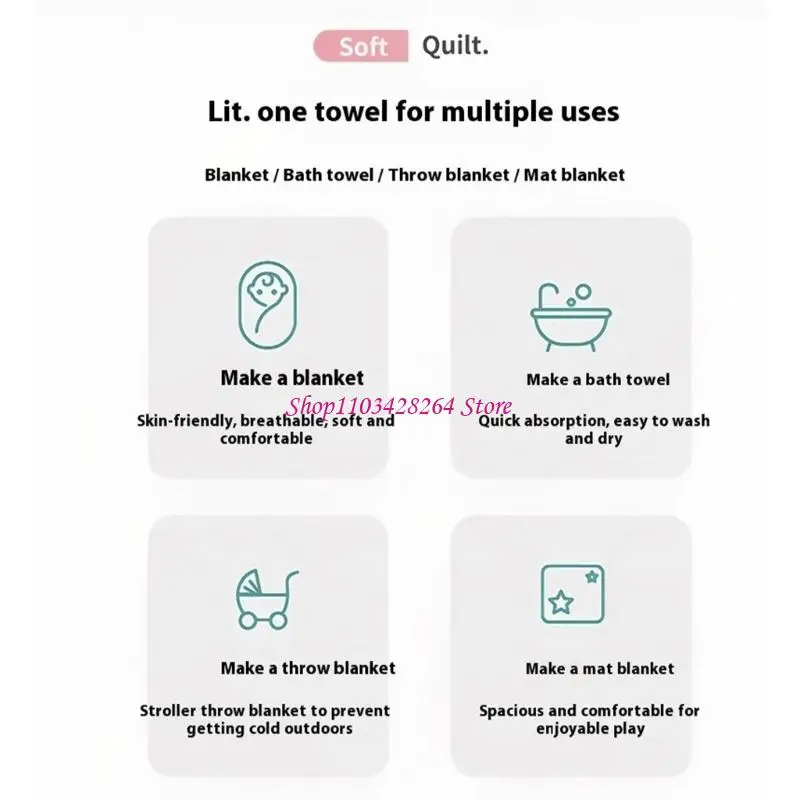  Premium Newborns Swaddles Wrap Cotton Baby Bathing Towel Fast Absorbing Quick Dry Multi Use Blanket