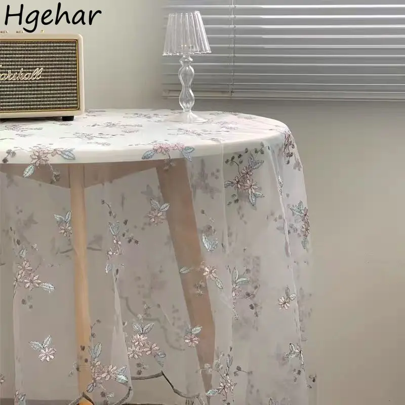 Embroidery Table Cloth Floral Sweet Pastoral Delicate Design Elegant Decorate Tender Anti-dirty Popular Ins Cover Vintage Home