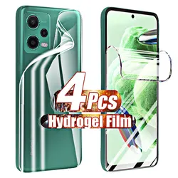 Transparent Hydrogel Film 4-1PCS Gel for Xiaomi Redmi Note12 Screen Protectors for Redmi Note 12 11 Pro 4G 5G Not Glas Case Back