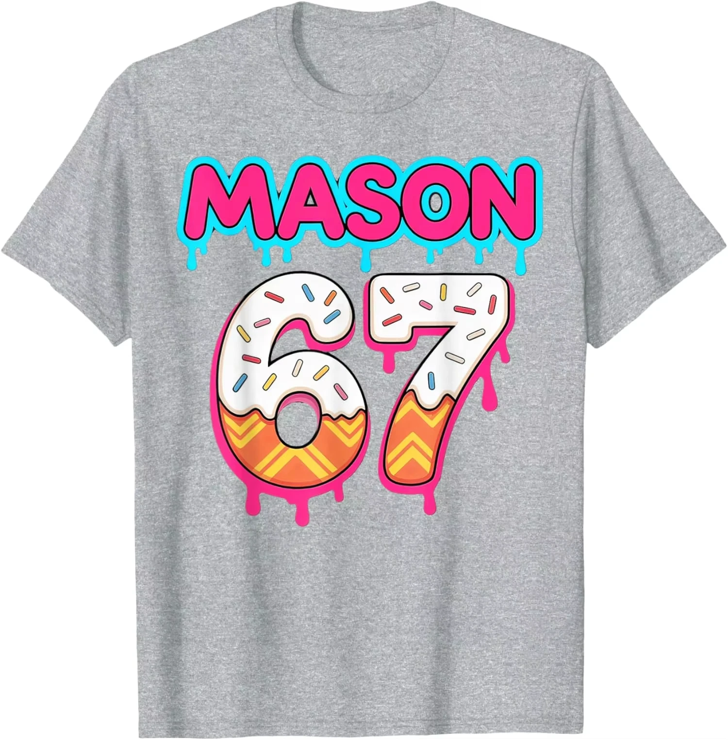 เสื้อยืดพิมพ์ลาย Six Seven Ice Cream Drip Sports 67 Mason Meme เนื้อผ้านุ่ม สไตล์แฟชั่นการ์ตูน เสื้อยืดผู้หญิงลำลอง