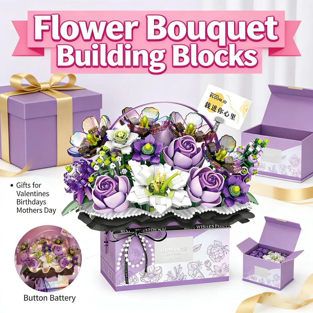 

Handheld Gift Box Bonsai Plant Building Bricks Botanical Collection Plant Kit Creative Decor Idea Gifts for Valentines Birthdays