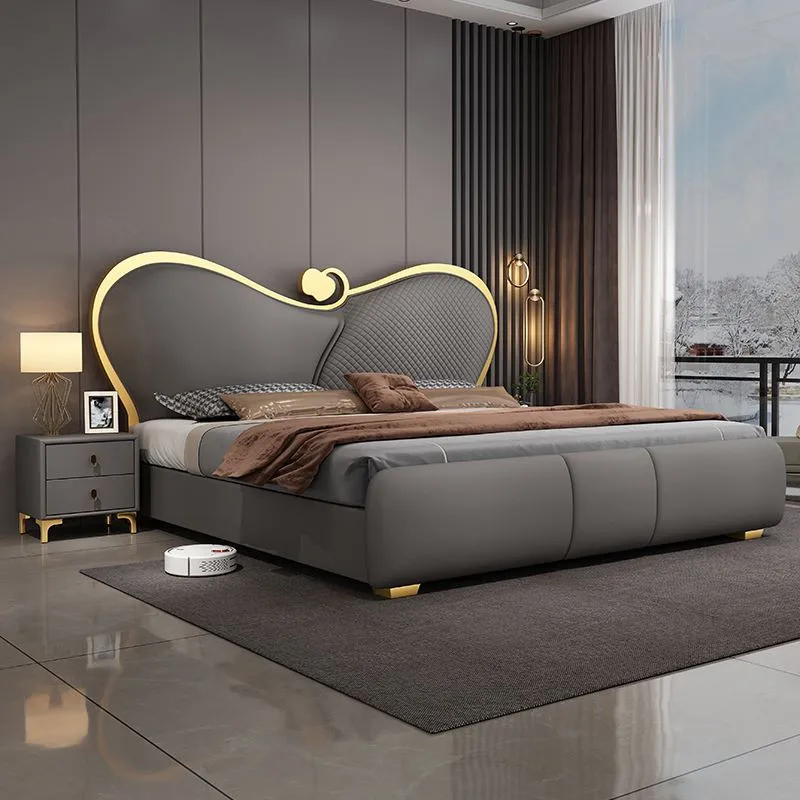 سرير قراءة الأميرة، تصميم جماليات آمنة وبسيطة، سرير زفاف كريمي