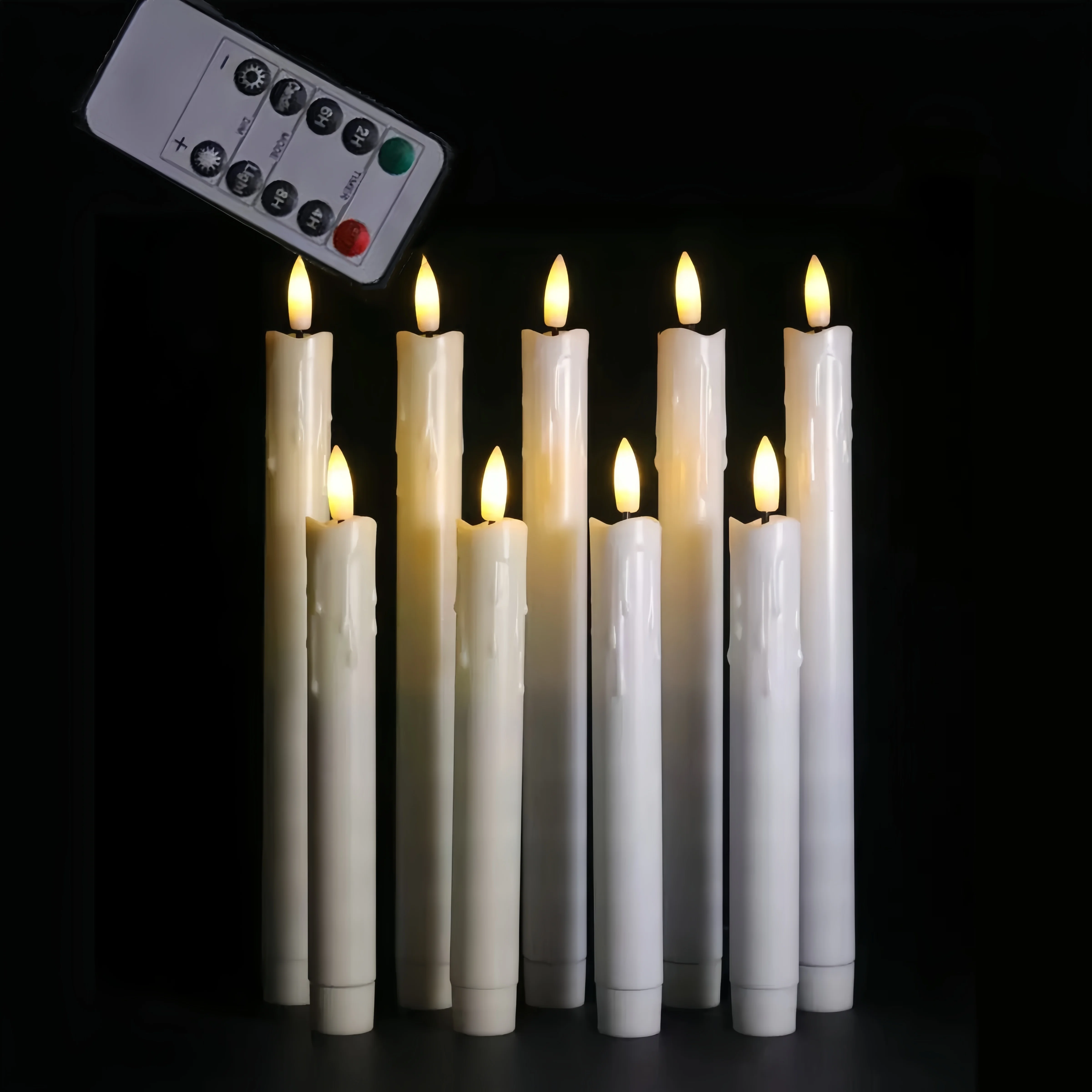 

Светодиодная коническая свеча, 3D фитиль, мерцающий имитация погружения, воск, работающий от батареи, с дистанционным управлением, свадебный домашний стол, вечерние декоративные светильники