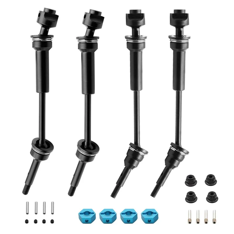 4Pcs Steel Front And Rear Drive Shaft CVD For 1/10 Traxxas Slash Rustler Stampede Hoss 4X4 RC Car Upgrades Spare Parts Parts