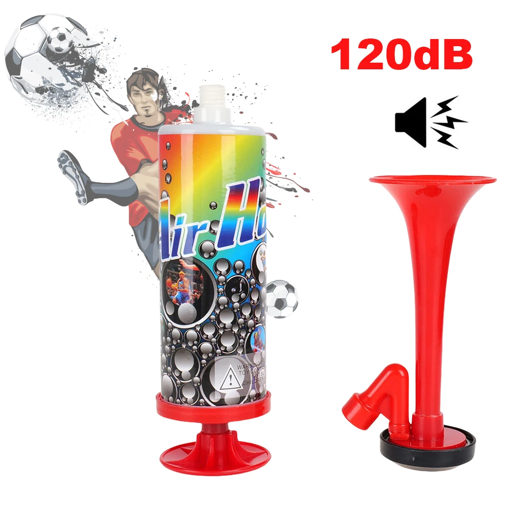 Air Pressure Trumpets Portable Soccer Air Cheering Horn Mini Handpush Pump Air Horn for Boating Sports Events Birthday Parties