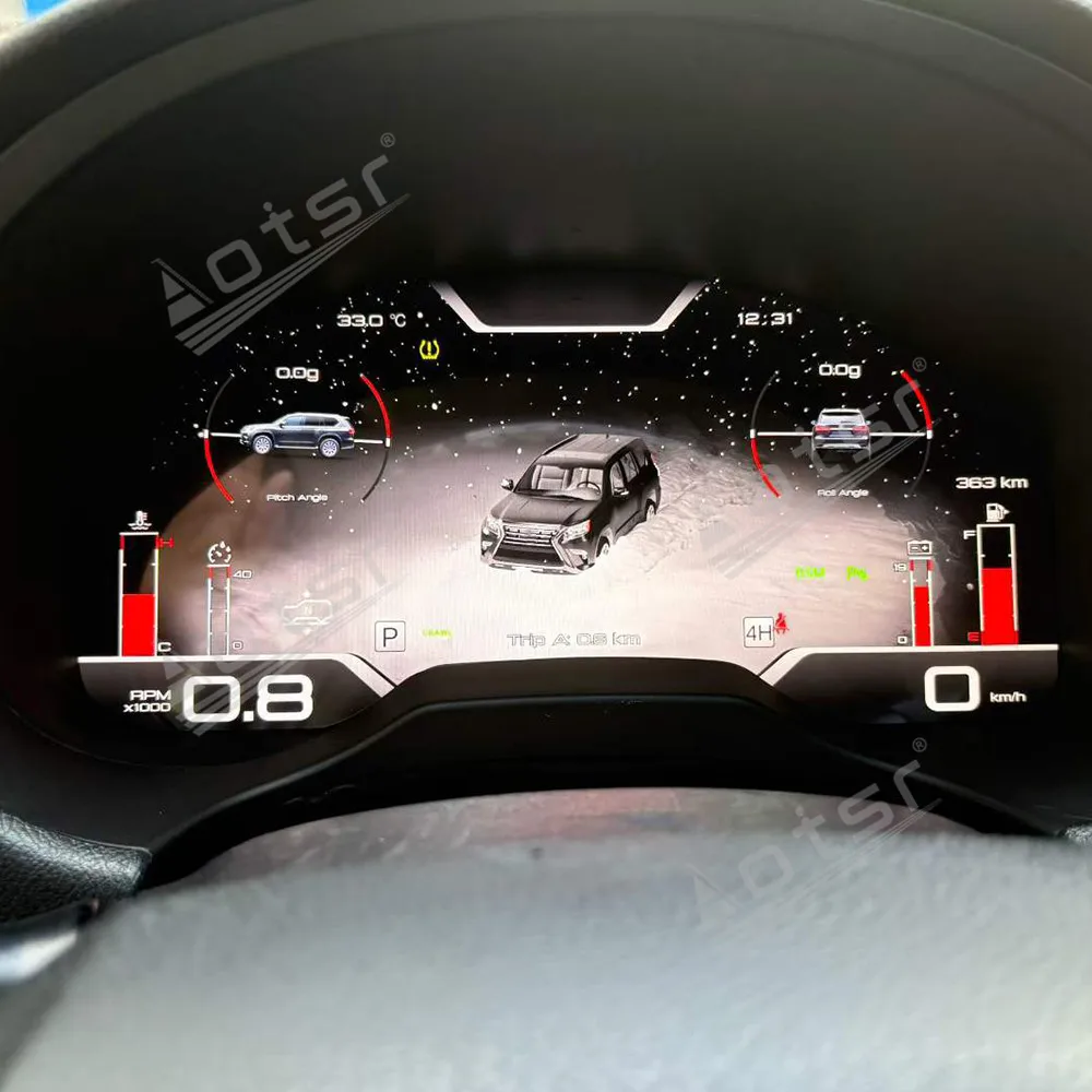 13.1 Inch Car LCD Digital Cluster For Lexus GX 2010‑2021 Car Dashboard Virtual Cockpit Instrument Auto Speed Meter Ai HD Screen