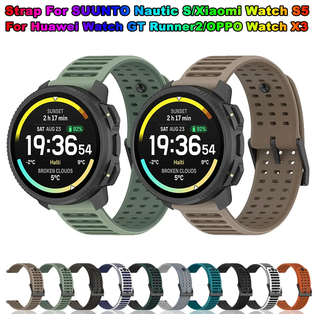 Силиконовый ремешок для часов 22 мм для Suunto Nautic S/RACE 2 S/Run/Ocean, ремешок для часов Suunto 5 9 Peak Pro, сменный ремешок-браслет