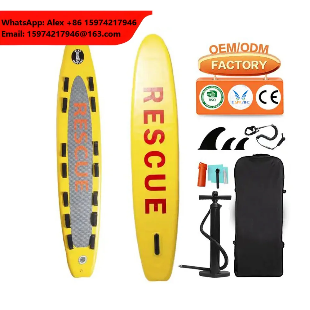 China Custom Cheap Inflatable Sup Paddleboard Rescue Boards Surfboard Paddle Board Safe Lifeguard Rescue Board