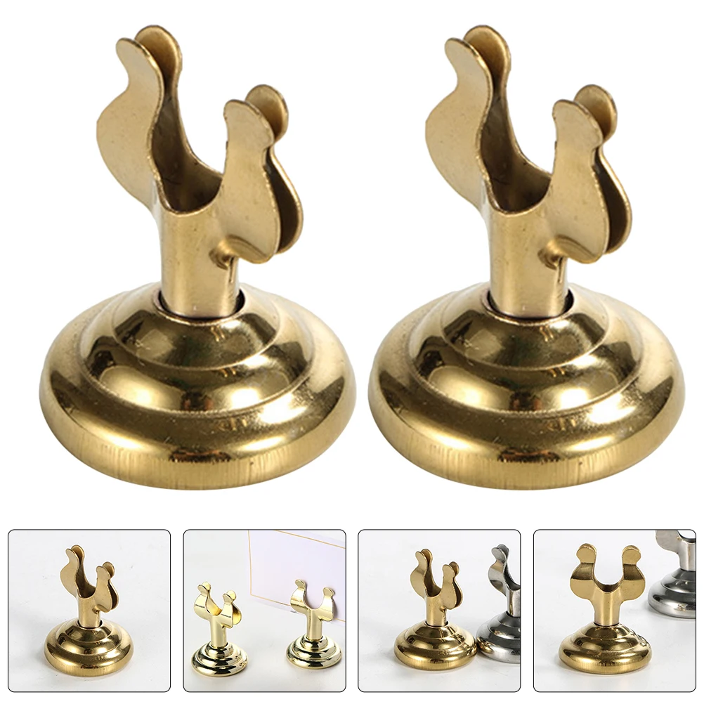 3 Pcs Table Number Holders Elegant U Shape Metal Wedding Mini Thread Clips For Cards Photos Menu Table