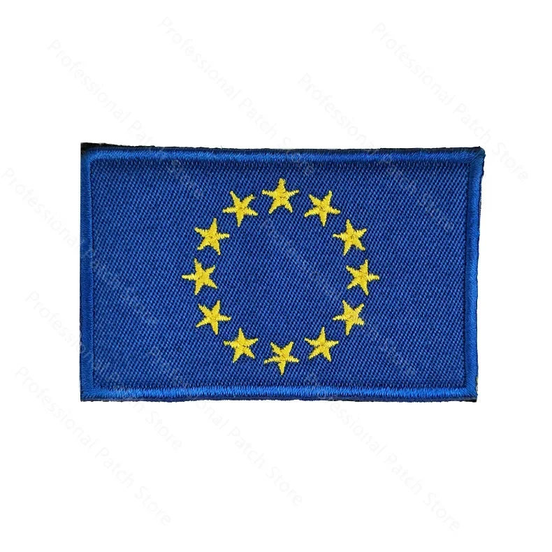 Flag Embroidery Patch Russia Spain Turkey France EU Tactical Military Patch Army Backpack Fabric Decoration Patches on Clothes