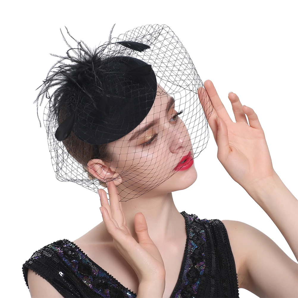 

Mesh Fascinator Hats Vintage Hair Accessories for Women Elegant Tea Party Prom Dressy Headb s Retro Hairpins