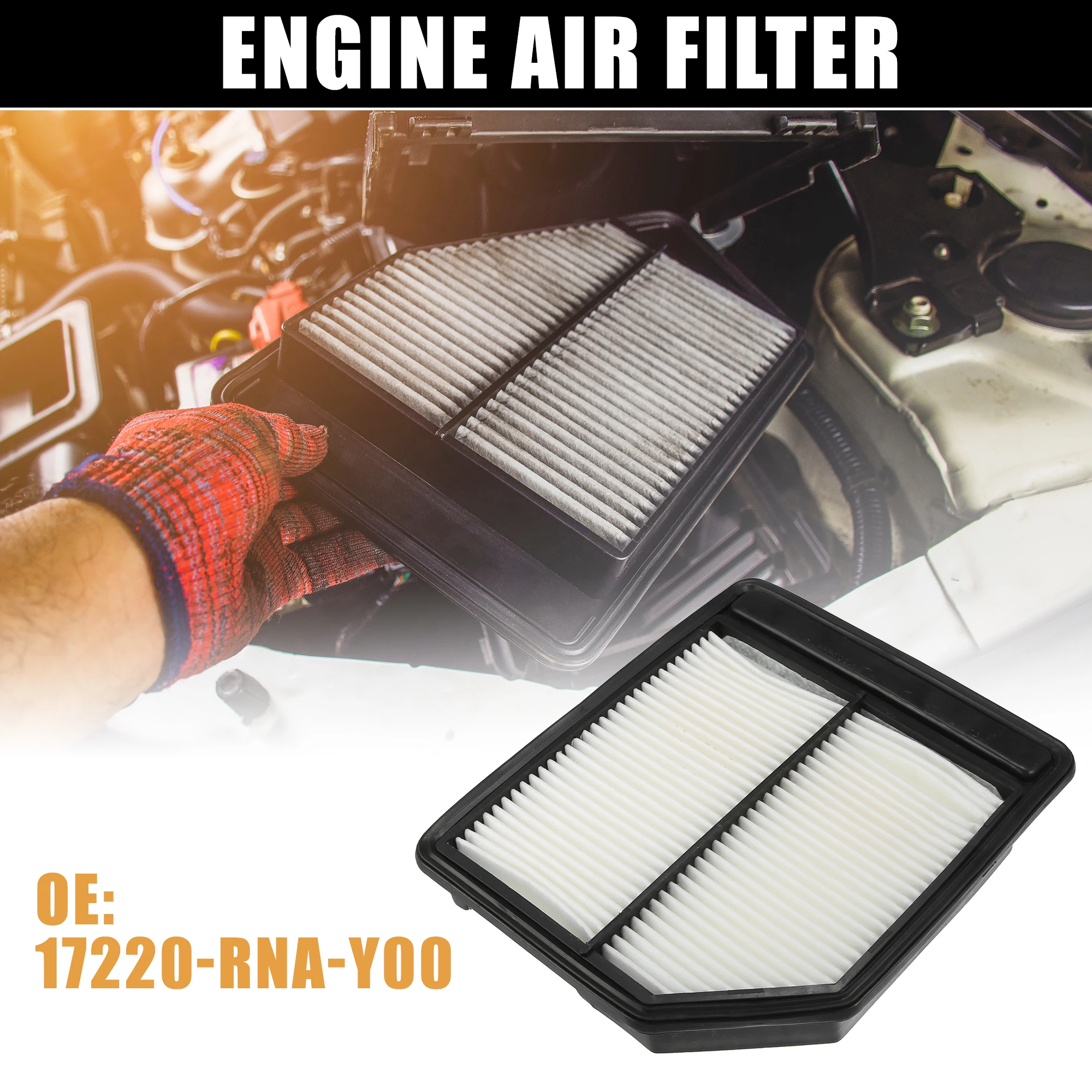 X Autohaux Car Engine Air Intake Filters Parts 17220-RNA-Y00 for Honda Civic 1.8L 4CYL CNG 2006-2015 Auto Replace Accessories