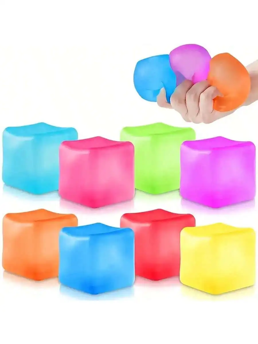 1/3個 ランダムカラー アイスキューブ スクイーズトイ – 大人のためのストレス解消感覚玩具、誕生日/クリスマスギフト