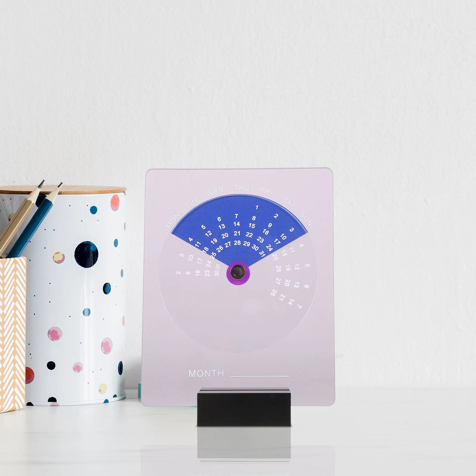 2025 Acrylic Perpetual Desk Calendar Rotating Disc Minimalist Home Decoration Acrylic Calendar Office Desk Decor