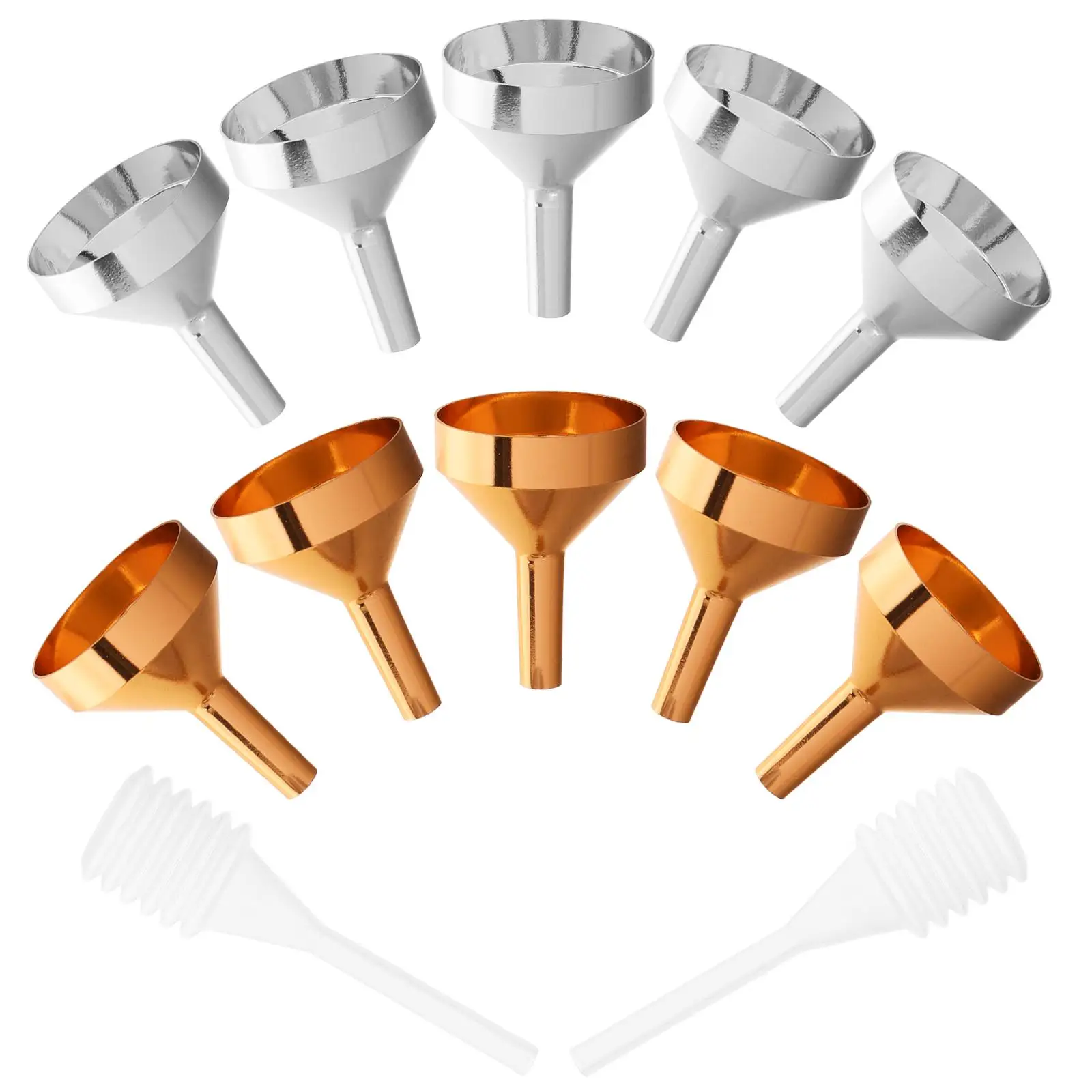 

12 Pcs Small Funnel Mini Kitchen Tool for Bottles Aluminum Funnels Filling Tiny