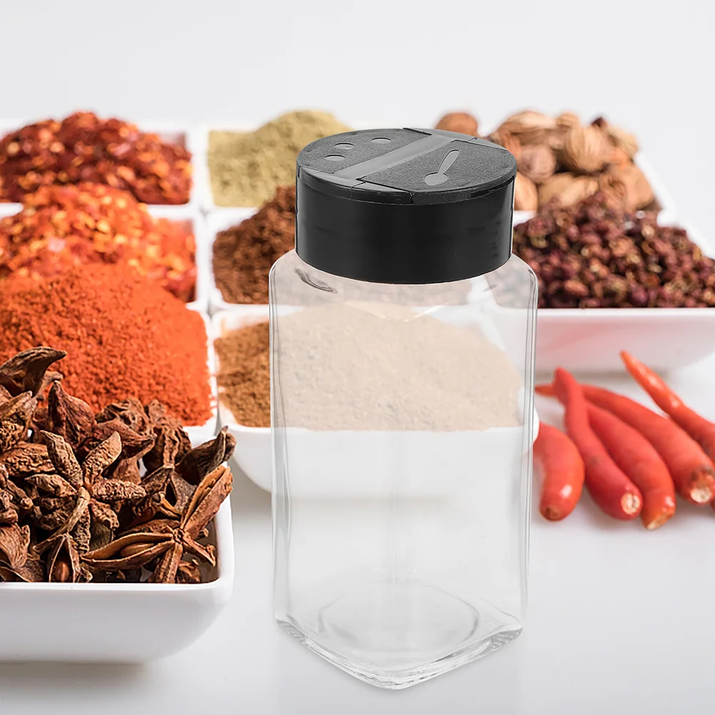 4 قطعة برطمانات توابل زجاجية، هزازات ملح شفافة، زجاجات بهار المطبخ، حاويات توابل للتخييم المنزلي في الهواء الطلق