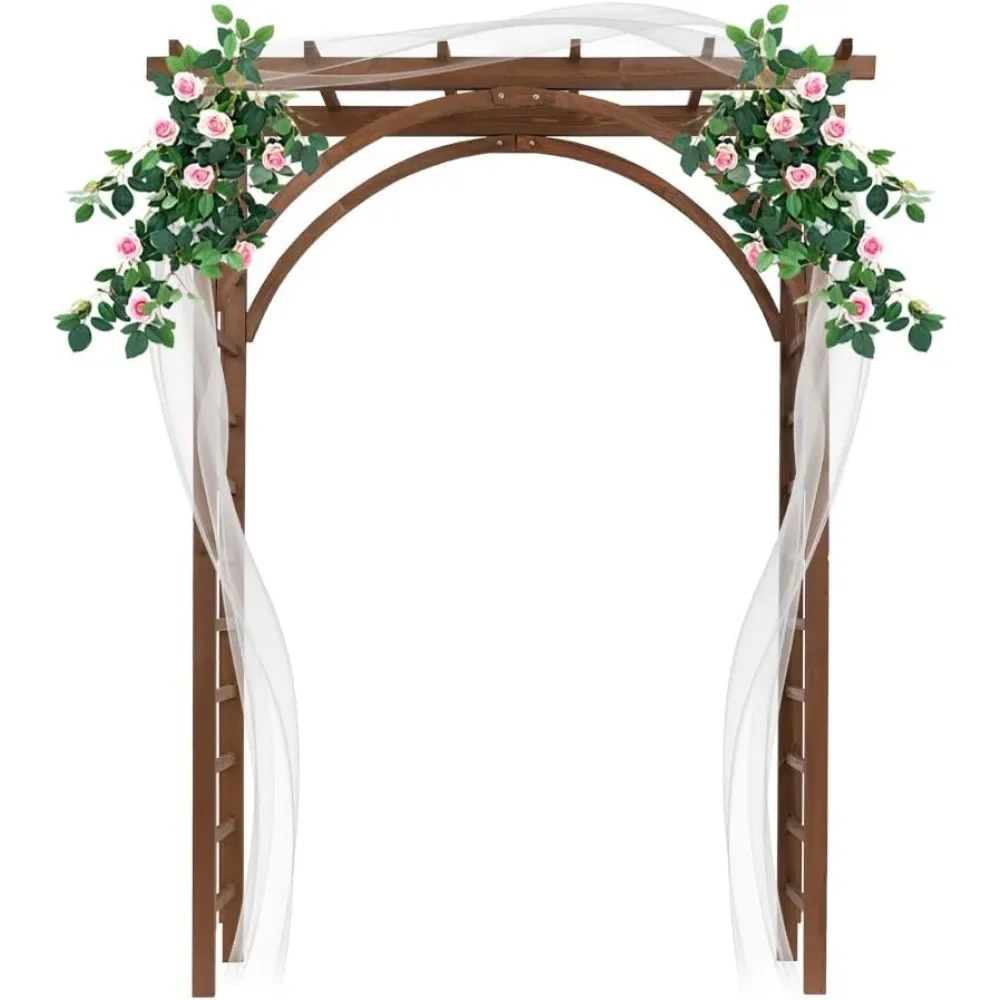 Wooden Garden Arbor,Wedding Arch for Ceremony, Wood Garden Trellis for Plant Climbing Patio Lawn Backyard Party Wedding