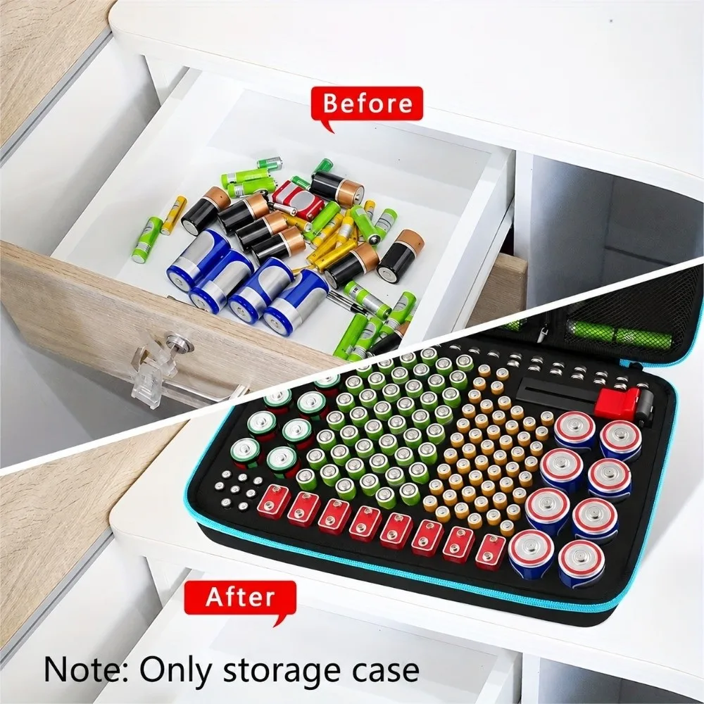 Hard Shell Battery Organizer Case Sponge Insert Shockproof Battery Organizer Dustproof Battery Storage Box For Home Storage