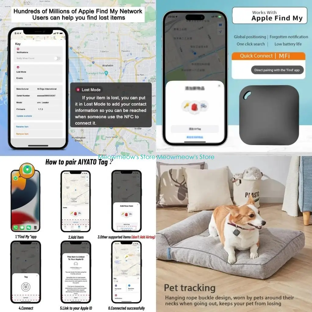 Dispositif anti-perte compatible portable W91A pour les bagages clés Emplacement précis