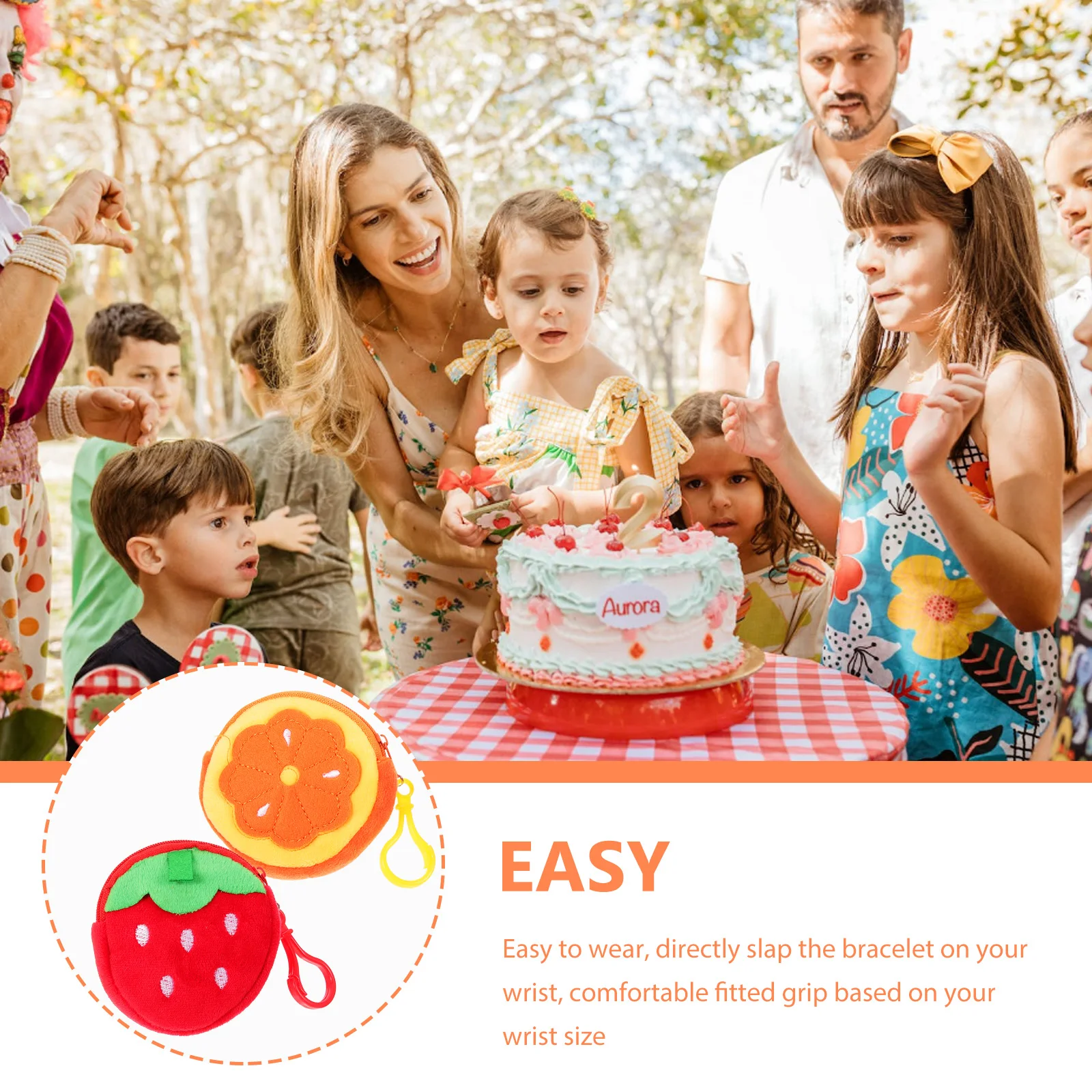 

2Pcs Fruit Slap Bracelets Kids Slap Wristbands Soft Cotton Party Favors Fun Gifts for Children Decorative Bands