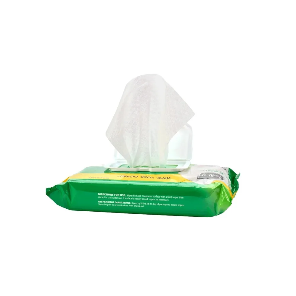 مناديل مبللة، عرض 11-1/2، طول 7 بوصة، ورق، أبيض، عبوة من 12 قطعة #4