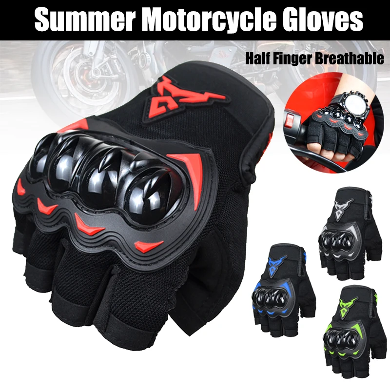 Motorcycle Gloves Summer Men Breathable Motorcycle Half Finger Guantes Motocross Motorbike Touch Screen Racing Glove Anti-fall