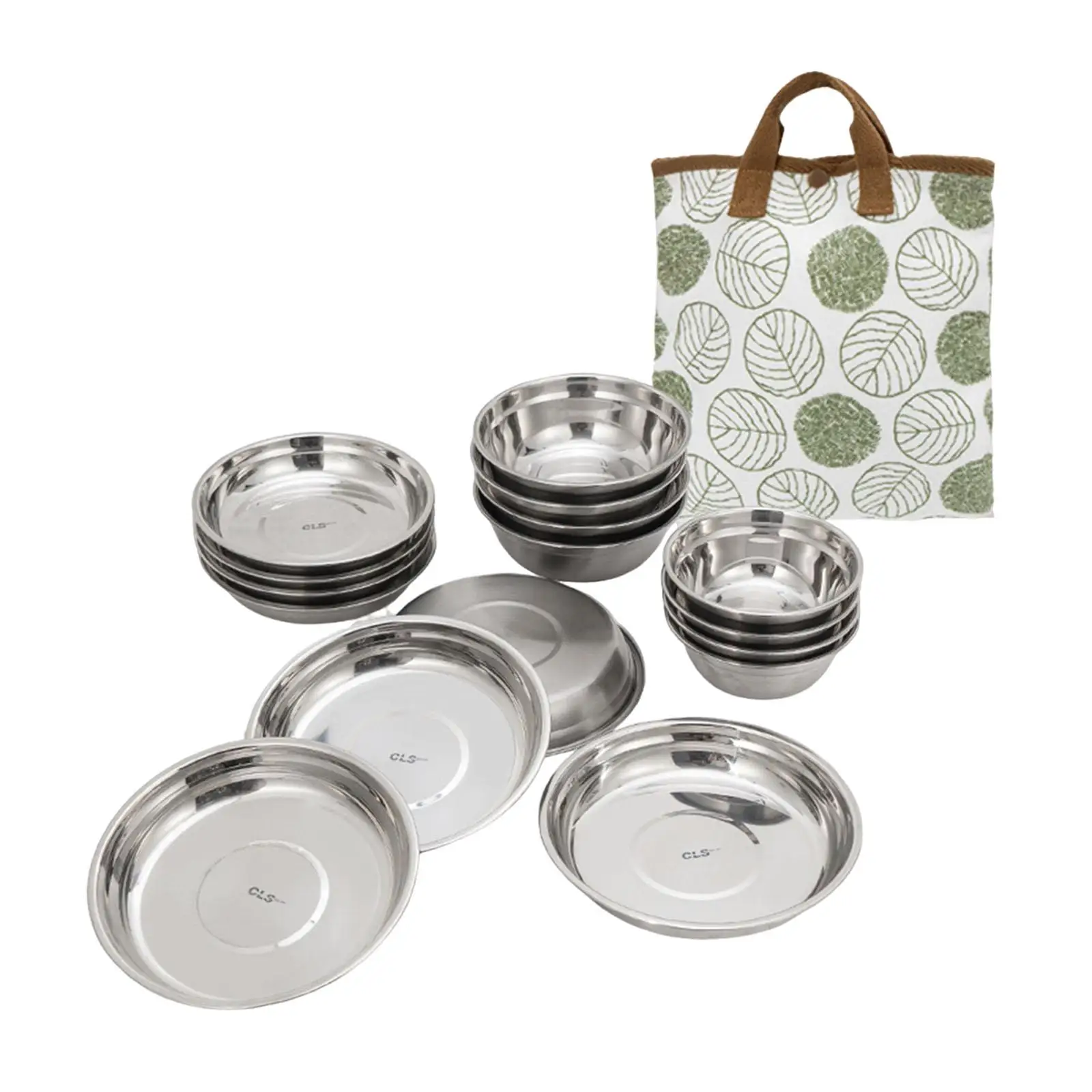 

Stainless Steel Plates and Bowls Tableware Bowl Plate Kit Cutlery Camping Mess