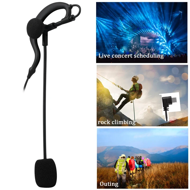 Наушники с крючком для рефери с интерфейсом USB-C Type-C для EJEAS V6 Pro V4 Plus, гарнитура для внутренней связи на шлеме