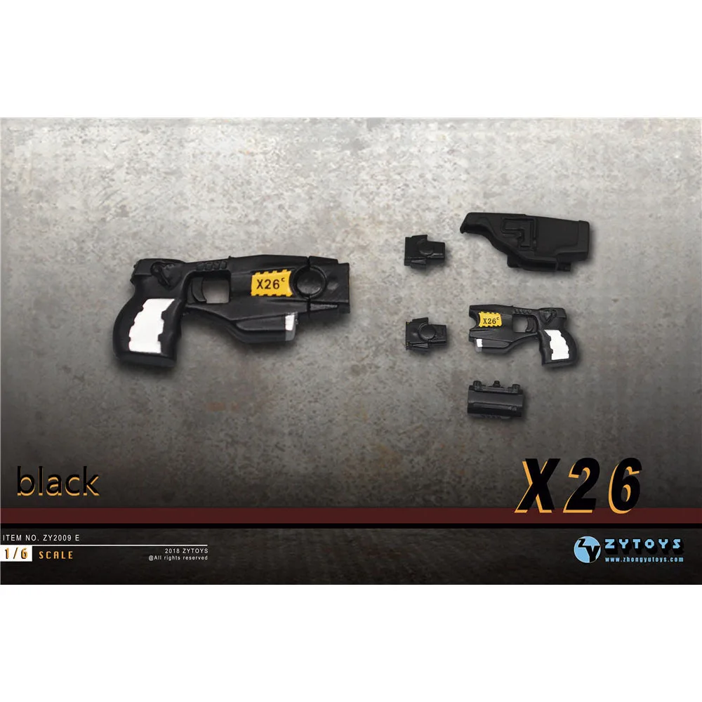 ZYTOYS 1/6 échelle Taser X26 modèle en plastique pistolet noir jaune 3.2CM ZY2009E pour 12 ''Aemy soldat militaire figurines jouet