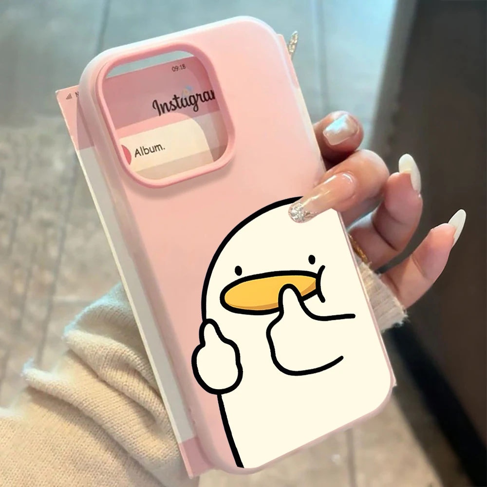 Für iPhone 17 15 16 14 Pro Max Hülle Plus Cartoon Ente Niedliche Abdeckung Für iPhone 13 11 12 ProMax XS XR 8 Plus Bonbonfarbene Hüllen – Detail 1