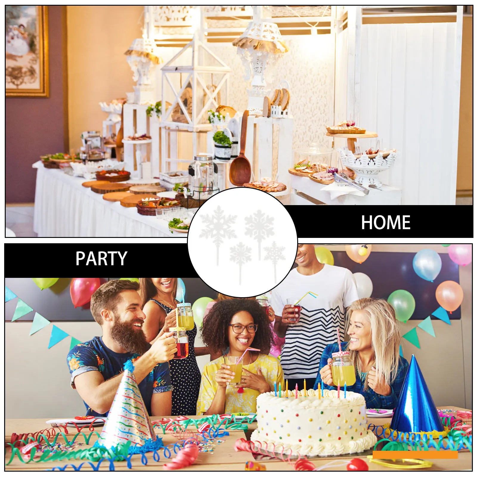 

24 Pcs Cake Insert Cupcake Topper Decorating Accessories Decorations 2024 New Year Cakes Christmas Party Toppers Winter