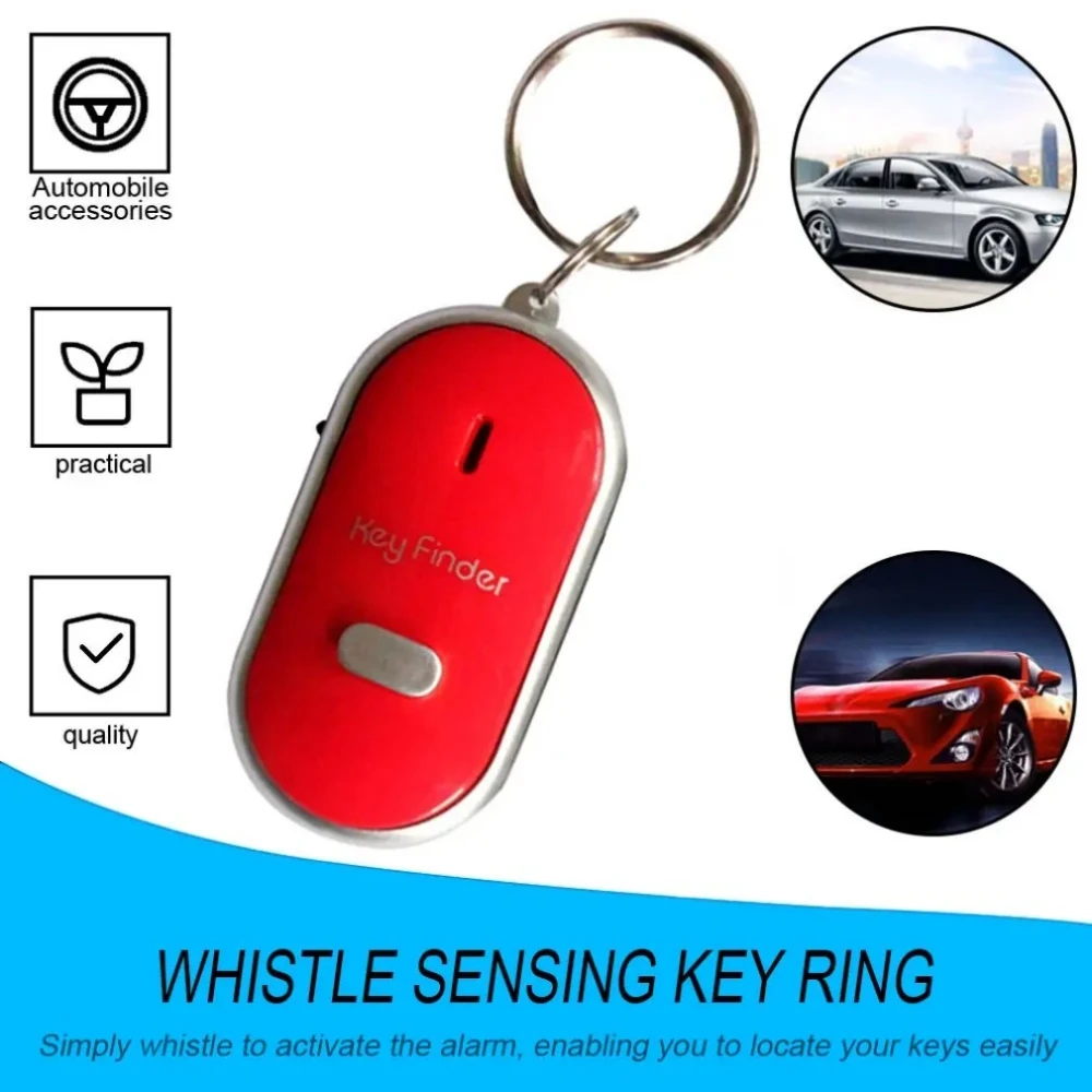 Remote Control Key Finder Anti Lost Alarm Key Trackers With LED Indicator And LED Flashlight Portable Whistle Key Finder