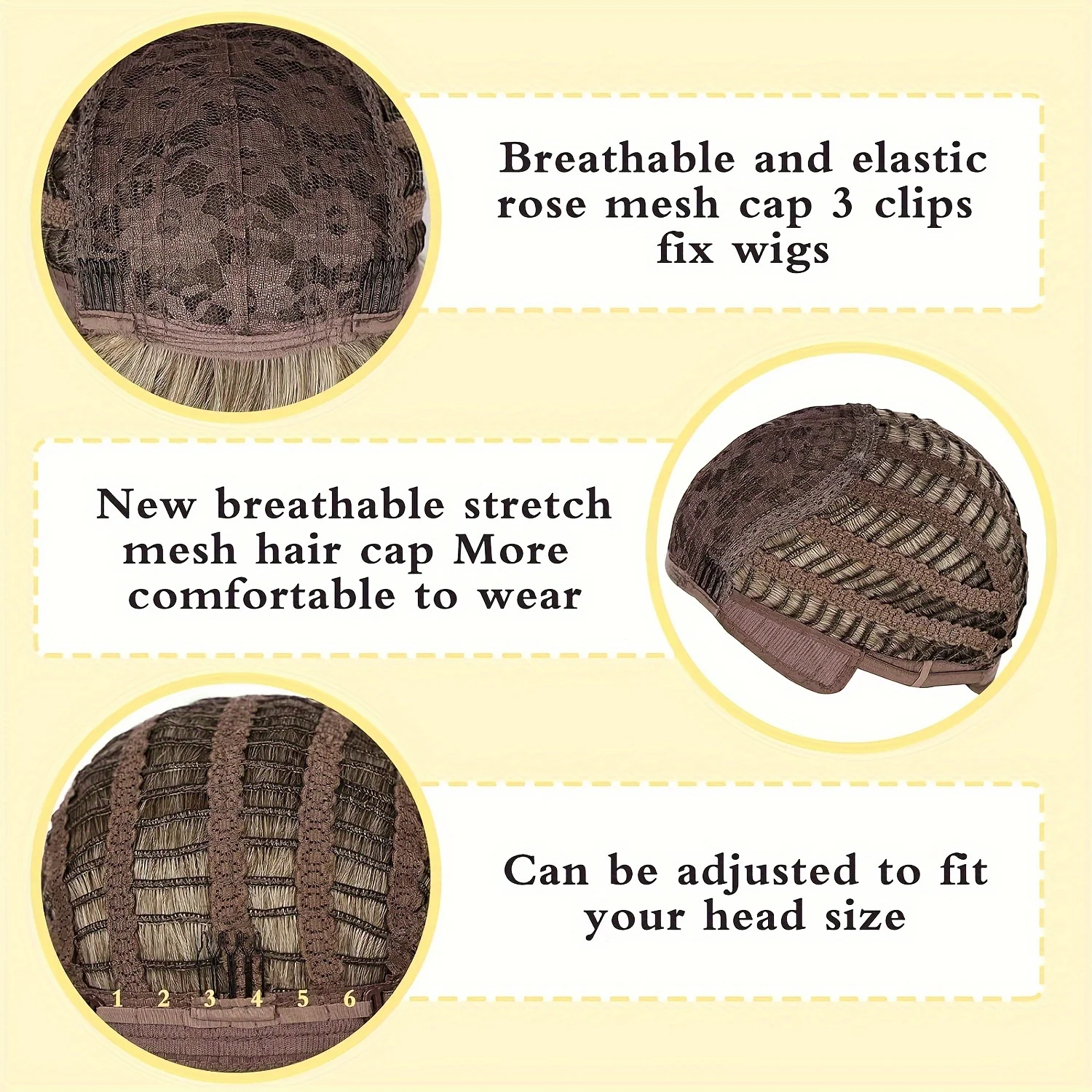 شعر مستعار طويل مموج مع غرة للنساء - شعر مستعار صناعي مموج مقاوم للحرارة بني فاتح مزيج شعر أشقر بمظهر طبيعي وسهل التصميم #2