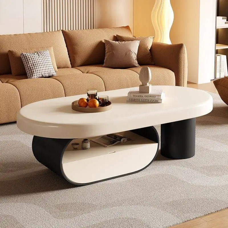 

Design Classy Beige Coffee Tables Living Room Space Saving Coffee Tables Center White Apartment Table Basse Salon Furniture Home