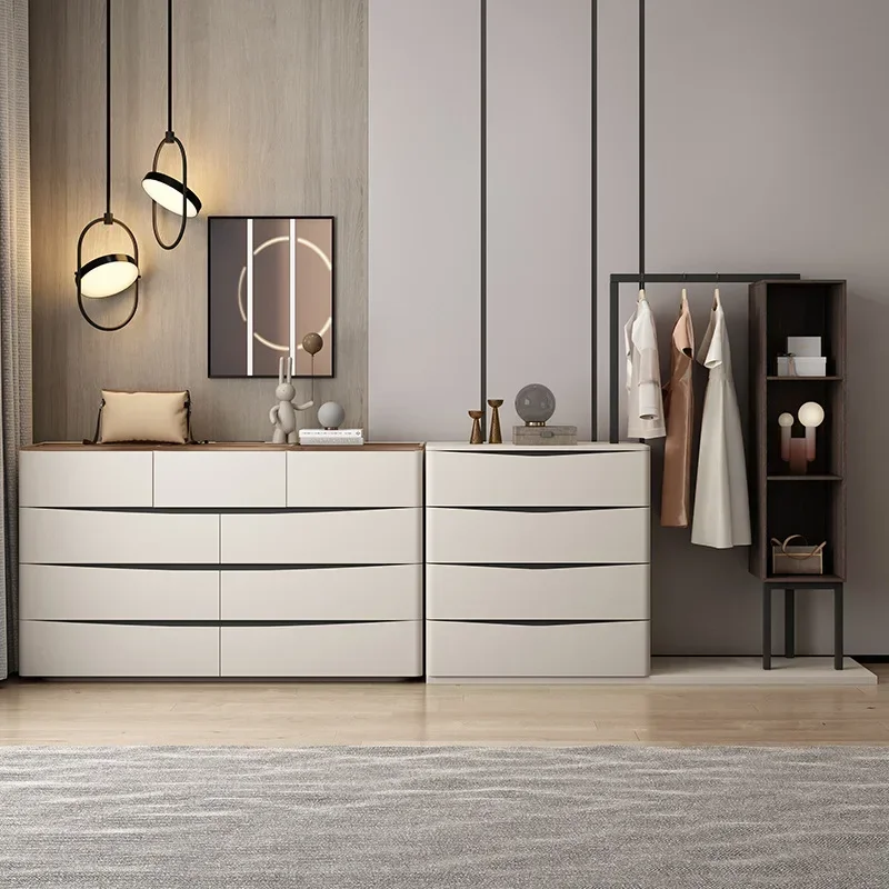 

Комод TAO TAOBedroom из массива дерева, комбинированный прикроватный шкафчик с четырьмя ящиками и вертикальной вешалкой