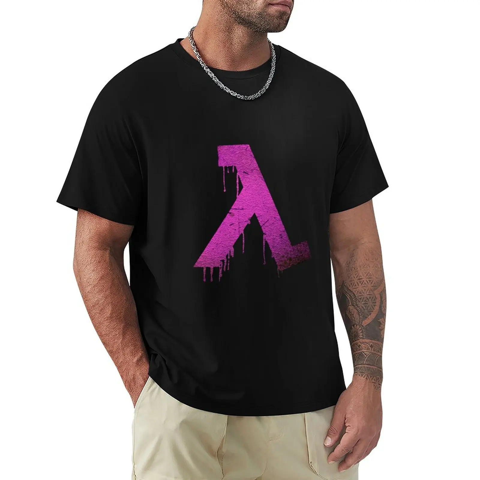 Pink Lambda T-Shirt Holiday All Match T-Shirt