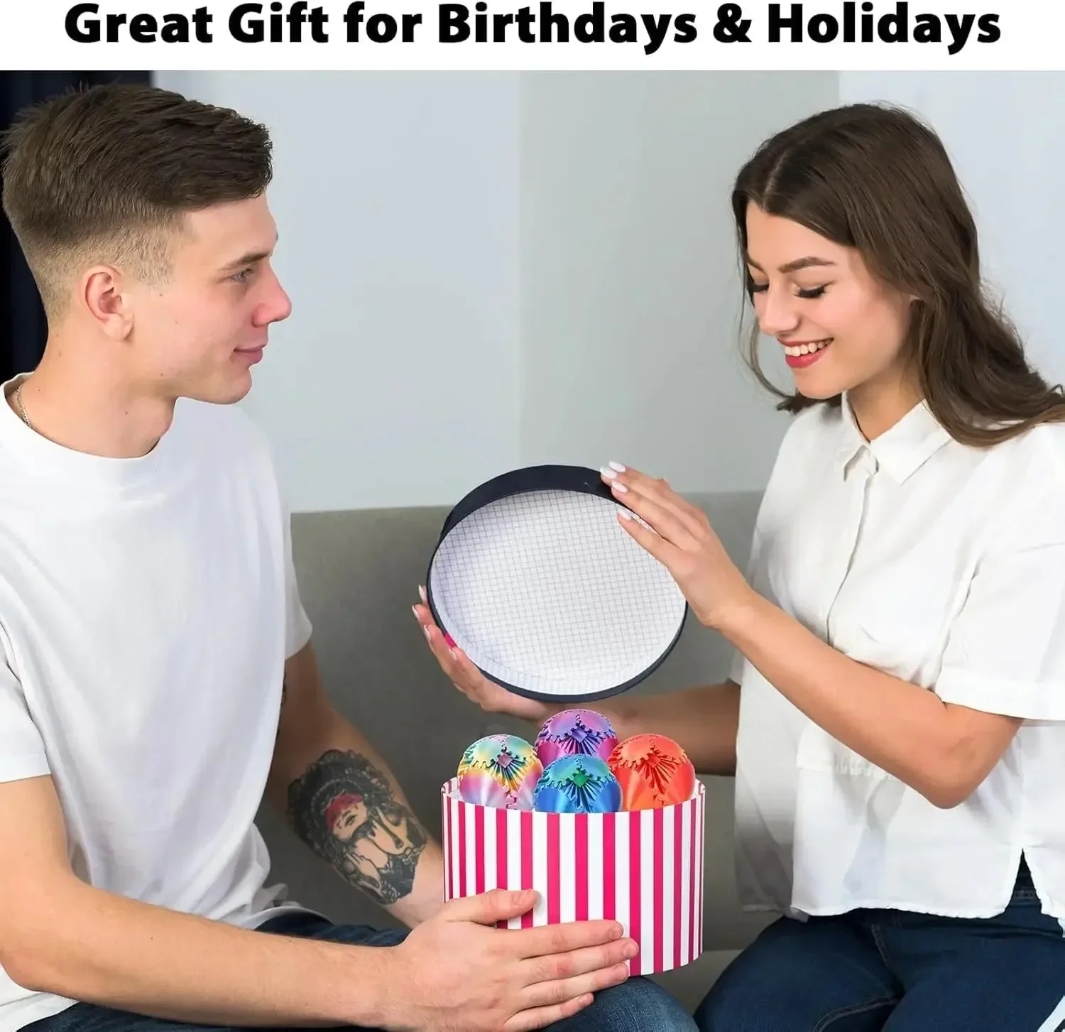 3D-gedruckter Zahnrad-Fidget-Ball oder Würfel zur Stresslinderung, Schreibtisch-Angst- und Entspannungsaktivität, Geschenk – Detail 5