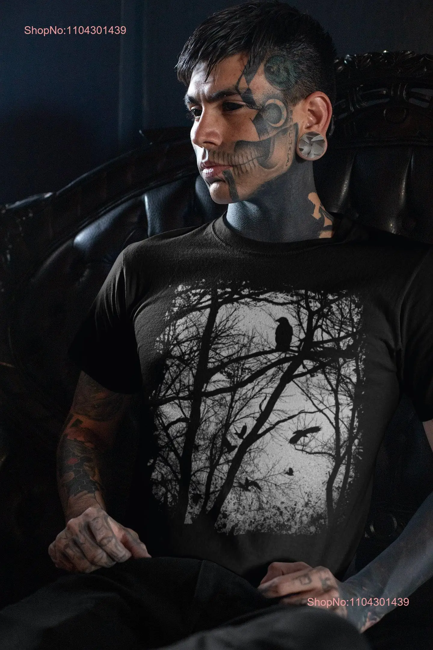 Tree Forest T shirt Raven Occult outfit Black tee Goth Cool Alternative Clothing Cute Dark long or short sleeves