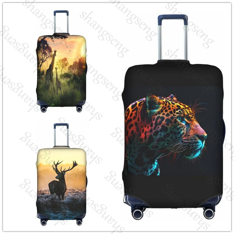 حقيبة حماية لحقيبة السفر على شكل حيوان نمر نمر أسد شرس، غطاء حقيبة، حماية مرنة، غطاء أمتعة قابل للغسل #1