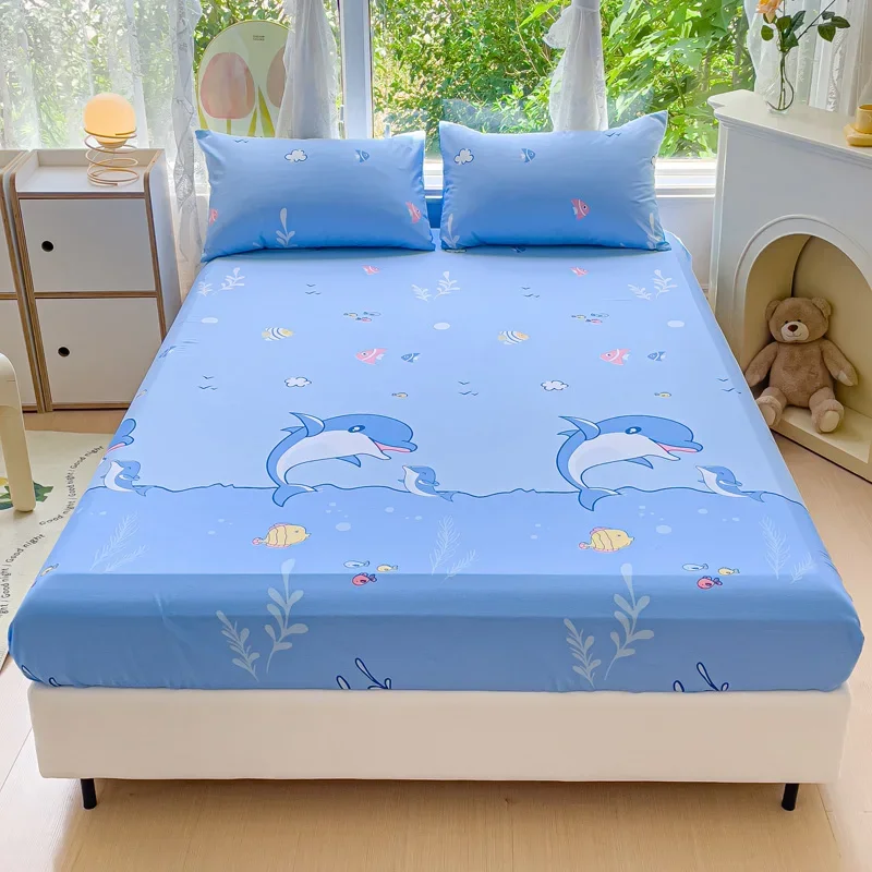 

Cartoon Style Fitted Sheet Skin-friendly Bed Cover Adults Kids Bedsheets 90x200cm Mattress Protector sabanas (No Pillowcase)