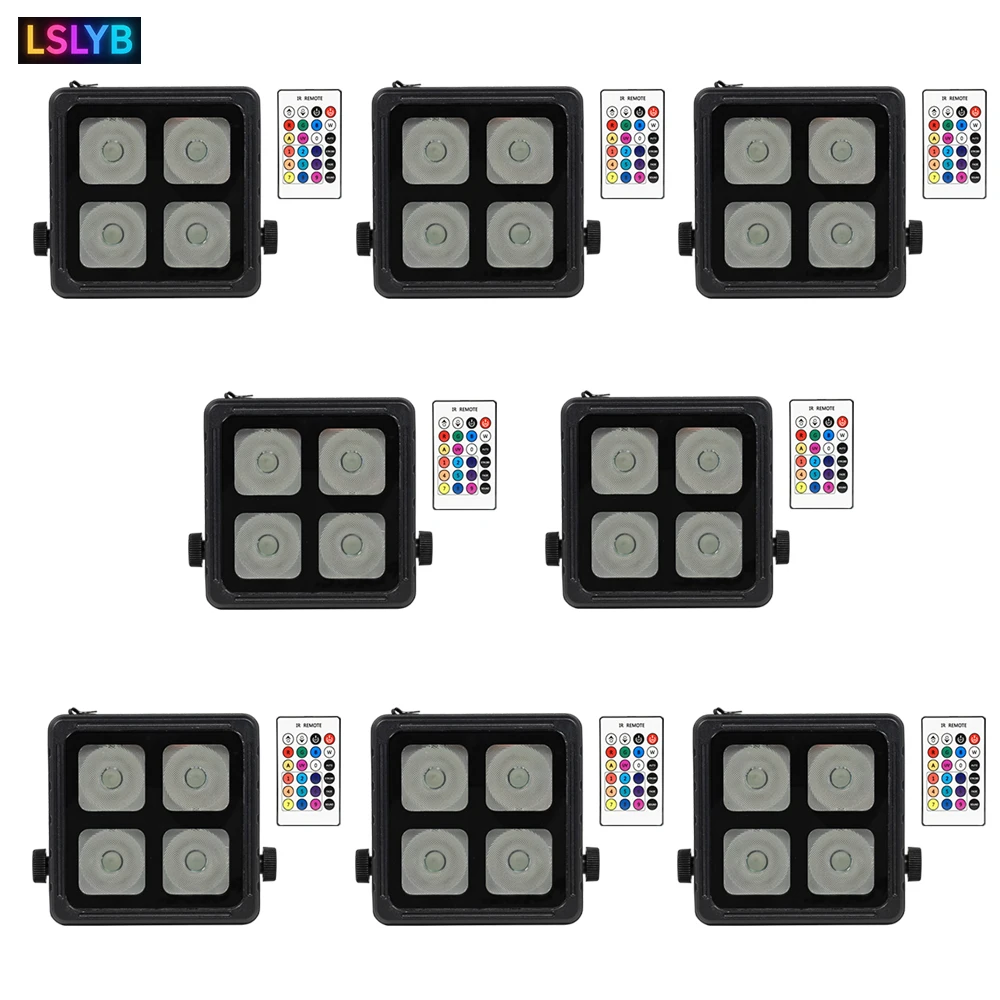 

8 шт. 4x18 Вт IP65 светодиодный аккумулятор RGBWA + УФ 6 в 1 с управлением через приложение WIFI беспроводной DMX512 беспроводной пульт дистанционного управления