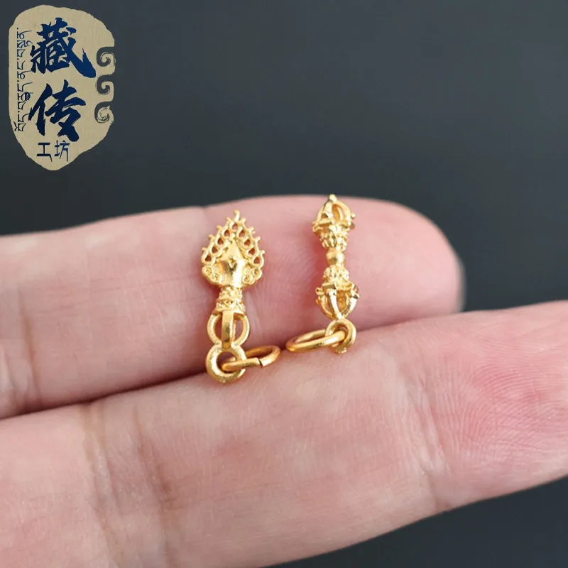 

Тибетский золотистый клинок-ваджра Манджушри с уникальным боковым креплением для бусин Вэньвань Мала, DIY, унисекс, ручная работа, для повседневного ношения, ювелирное украшение