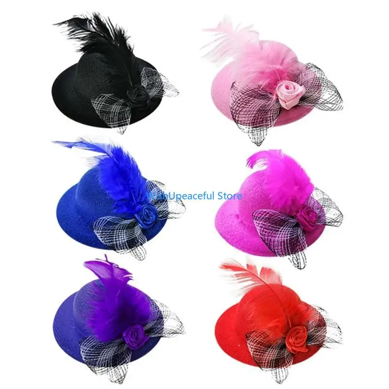 

34YA Chicken Top Hat with Flower Mesh Bowknot(Simple