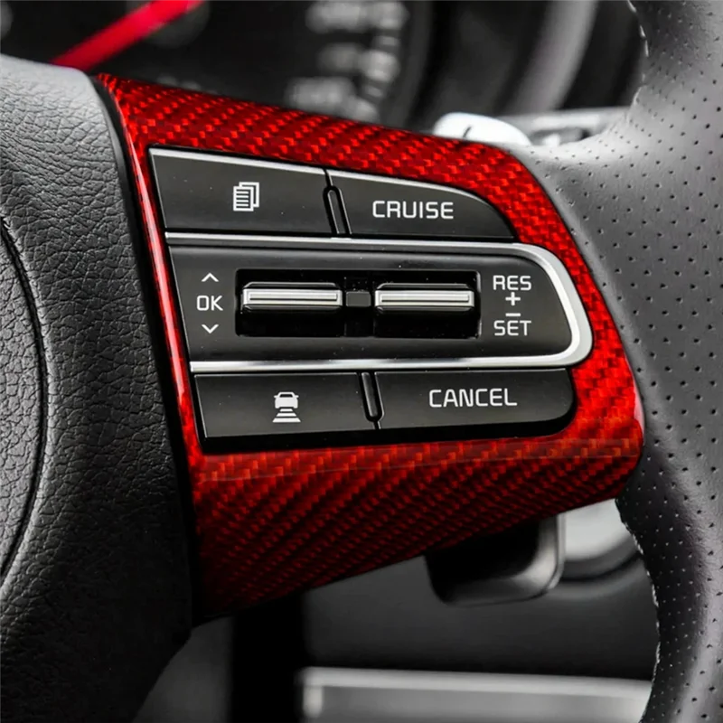 

Car Steering Wheel Panel Real Hard Carbon Fiber Cover Interior Trim Accessories For Kia Stinger 2018-2023