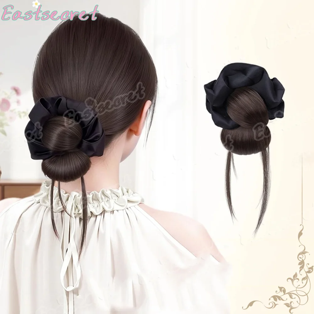 

Парик-пучок EAST с низкой молнией и зажимом для захвата, куриные волосы, бутон цветка, натуральный пушистый, синтетический парик-пучок