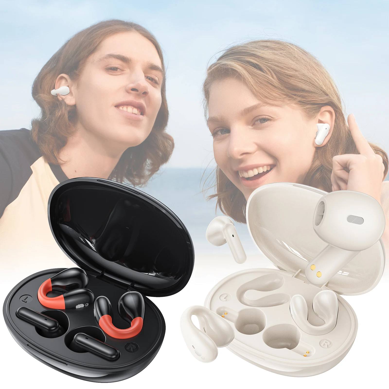 YKY-B01 YKY-J02 TWS OWS Earphones In + Ear Clip Couple Sports Wireless Earbuds With Noise Cancelg And Hifi Sound Quality