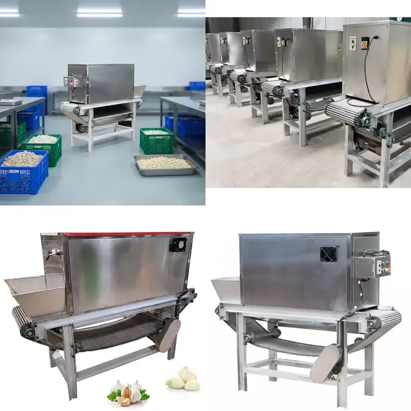 Industrial Automatic Chain Garlic Peeling Machine Dry Garlic Peeler for Commercial Use High Efficiency Garlic Skin Remover