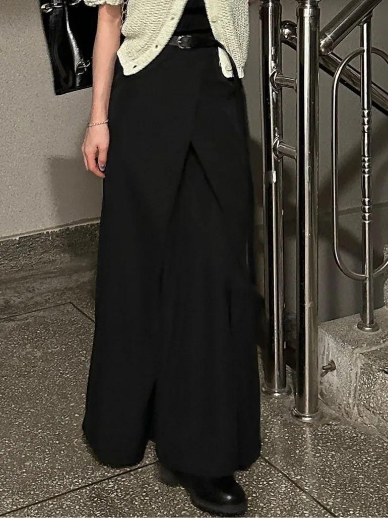 

High Waist A-Line Skirt White Women's Summer Faion Sensation Dongda Gate Pleated Cover Hip Commute Sle Pure Color
