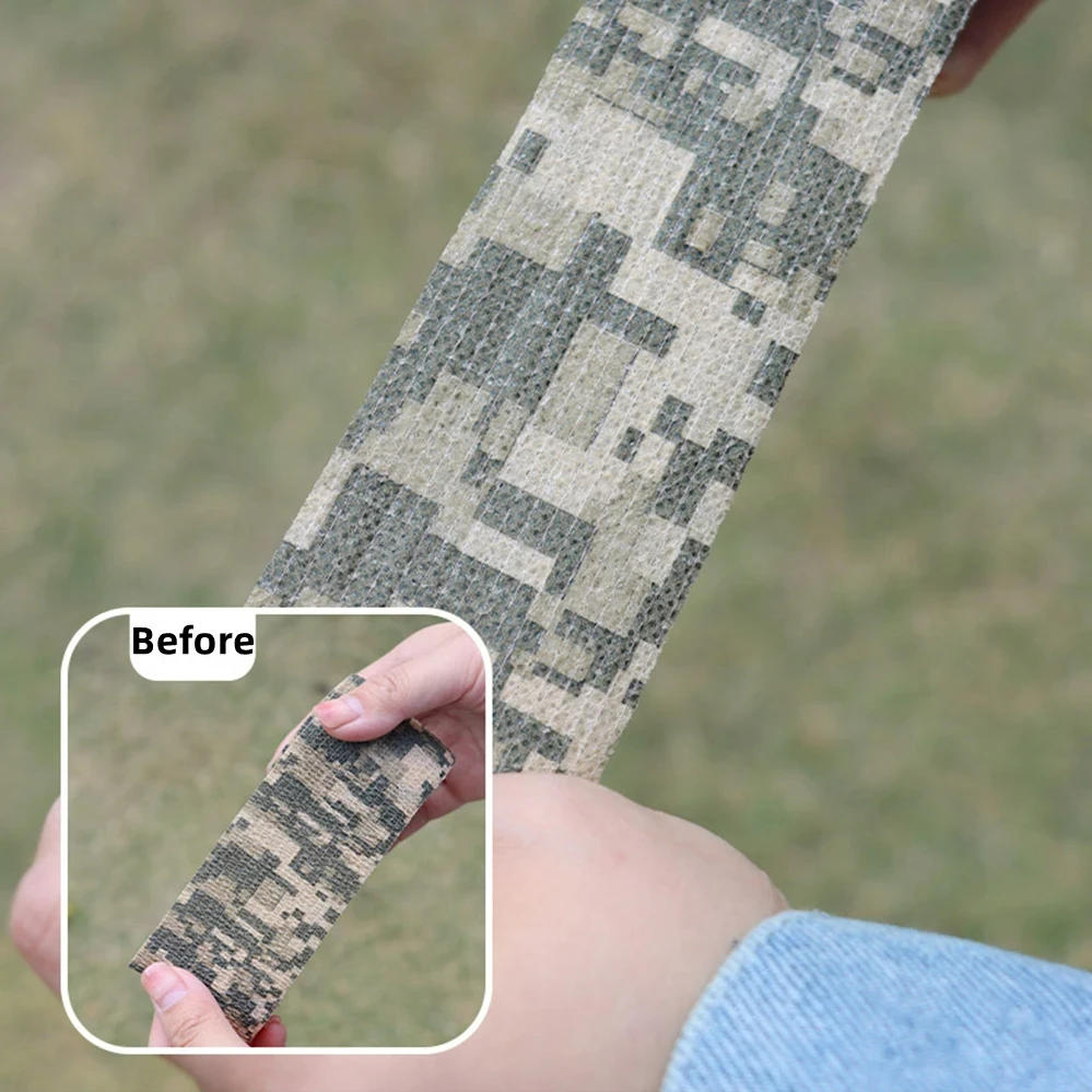 1 Roll U Pick 4.5m*5cm Waterproof Outdoor Camo Hiking Camping Hunting Camouflage Stealth Tape Wraps